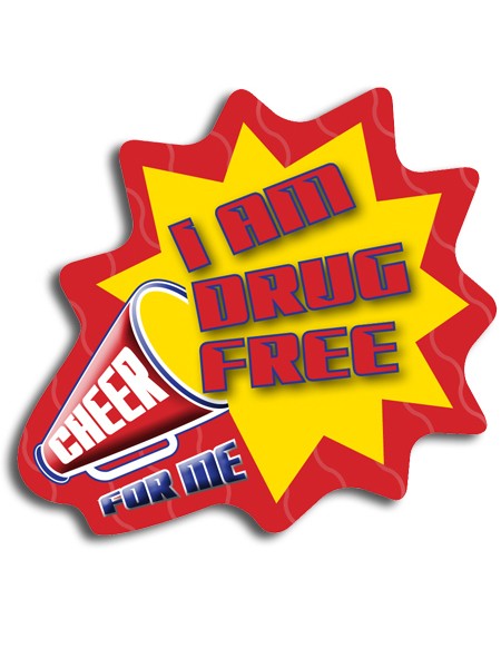 Cheer for Me, I Am Drug Free DIE CUT Sticker